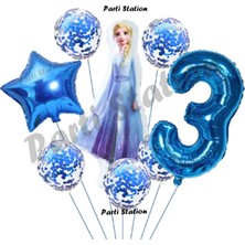 Parti Station Frozen Karlar Ülkesi Elsa Konsept Doğum Günü Balon Set 3 Yaş Elsa Karlar Ülkesi Balon Set