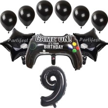 Parti Station Gamer Oyuncu Oyun Konsolu Yaş Folyo Balon Seti Gamer Oyuncu Playstation Konsept Doğum Günü