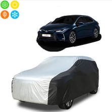 AUTOES Toyota Corolla Vision Uyumlu Branda Araba Brandası, Oto Branda Gri-Siyah