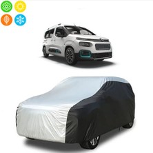 AUTOES Citroen Berlingo Xtr 2022 Uyumlu Araba Brandası, Oto Branda Gri-Siyah