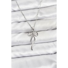 Eco Lounge 316L Çelik Zincir Gümüş Renk Fiyonk Model Kadın Kolye