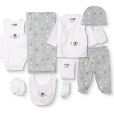 Hellobaby Hellobaby Erkek Bebek 10LU Hastane Çıkışı Hayvan Baskılı Çıtçıtlı V Yaka Uzun Paça Uzun Kol
