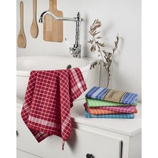 Denizli Concept Kareli Pamuklu 6'Lı Kurulama Bezi Doğal Desenli Mutfak Tekstili