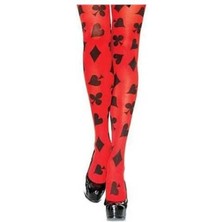 Skygo Kırmızı Üzeri Vegas Oyun Kağıdı Halloween Partisi Çorabı 1 Çift