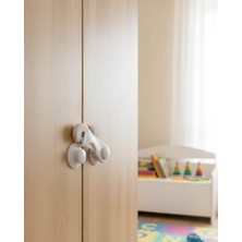 İntora 4 Adet Çocuk Güvenliği Dolap Kilidi Yapışkanlı Pratik Kullanım Ev Içi Koruma