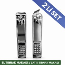 Synee 2'li Tırnak Bakım Seti - Ergonomik El Tırnak Makası & Sivri Uçlu Batık Tırnak Makası