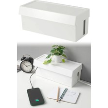 Binbirreyon Masa Üstü Kablo Düzenleyici Kutu Şarj Priz Kutusu 32X14X12CM SC013