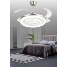 Alvina Aydınlatma Tavan Vantilatörü Pervaneli Avize Kumandalı Açılır-Kapanır Gizlinebilir Kanat Üç Işık Renk CAP108 Cm-10