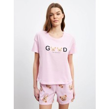 Lc Waikiki Yeni Sezon Ayı Teddy Baskılı Kadın Şortlu Pijama Takımı
