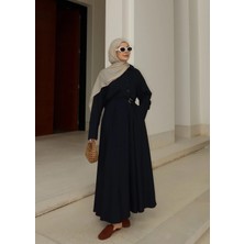 Moda Aksa Kemer Detay Etekli Takım Lacivert