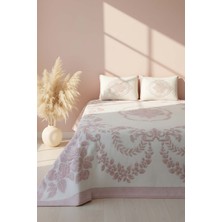 Oxford Pudra Çift Kişilik Yatak Örtüsü Seti