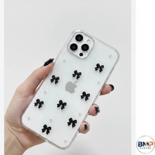 IPHONE 13/14 Uyumlu Siyah Kurdele Desenli Kılıf