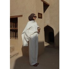 Moda Aksa 5471*TAKIM Seyyar Şallı Keten ( Beyaz )