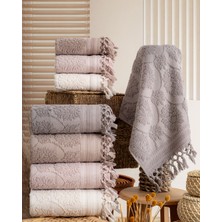 Hazangülü Collection Buldan Üretimi Çeyizlik Deluxe Jakarlı Harem 4'lü El/yüz Havlusu I 50X90