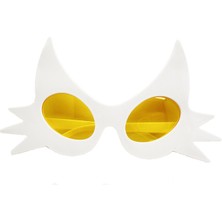 Subutu Beyaz Renk Bıyık Tasarımlı Kedi Parti Gözlüğü 19X11 cm