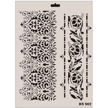 Subutu Dantel Seri DN-902 Stencil 35X25 cm