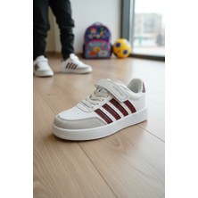 Enoch Beş Şerit Detaylı ve Kontrast Panelli Çocuk Spor Ayakkabı