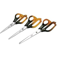 Ticon 408.8 Plastik Saplı Büro Makası 3 Adet Sarı Renkli Keskin Uçlu Kullanım İçin