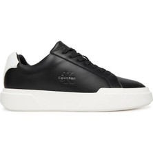 Calvin Klein Chunky Cupsole Bağcıklı Deri Erkek Siyah Sneaker YM0YM01344-06W