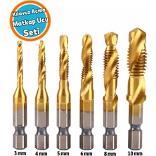 Nzb Profesyonel Kılavuz Açma Matkap Seti 1/4 Inç Vidalama Diş Açma Aparatı Metal Matkap Uyumlu 6 Parça Uç Seti