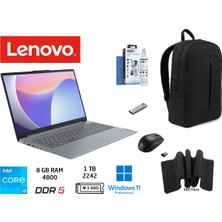 Lenovo ıdeapad Slim 3 Intel Core I3 N305 8gb 1tb SSD W11 Pro 15.6" Fhd 82XB00B4TX Duddi Çanta+Mouse+Mousepad+Usbbellek+Temizlikkit