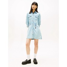 Tommy Hilfiger Mini Trucker Denim Kadın Denim Elbise DW0DW220041A5