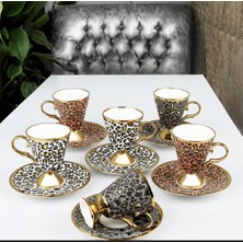 Kosova Porselen  6lı Ayaklı Kahve Fincanı 3 Farklı Renk 90 ml