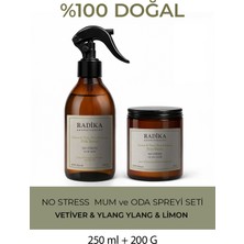 Radika Aromatherapy Doğal Mum ve Oda Spreyi Seti | No Stress | Rahatlatıcı ve Stres Azaltan Koku