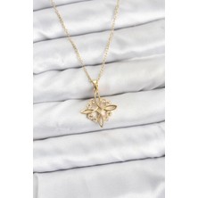 Eco Lounge 316L Çelik Zincir Gold Renk Sonsuzluk Model Zirkon Taşlı Kadın Kolye