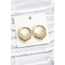 Eco Lounge Pirinç Gold Renk Halka Sarmal Model Vintage Kadın Küpe