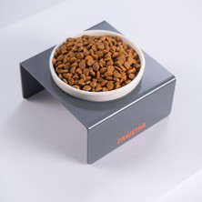 Pawstar Antrasit Tekli Seramik-Pleksi Mama ve Su Kabı-Kedi Köpek Mama Su Kabı