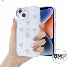 IPHONE 13/14 Uyumlu Gri Kurdele Desenli Kılıf