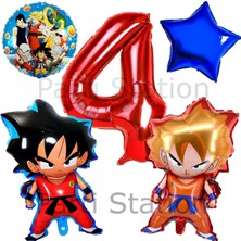 Parti Station Anime Dragon Ball 4 Yaş Balon Set Son Goku ve Vegeta Balon Dragon Ball Konsept Doğum Günü Balon