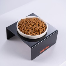 Pawstar Siyah Tekli Seramik-Pleksi Mama ve Su Kabı-Kedi Köpek Mama Su Kabı