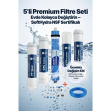 Softhydra 10” Standart 5’li Filtre Seti (Pp + Gac + Cto + 80 Gpd Ro Membran + Post Karbon) – Ev Tipi Su Arıtma Cihazlarıyla Uyumlu