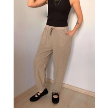 Vizon Havuç Kesim Keten Pantolon