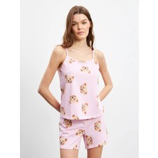 Lc Waikiki Yeni Sezon Ayı Teddy Baskılı Kadın Şortlu Pijama Takımı