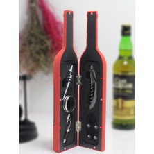 Sh Ticaret Büyük Boy Şişe Tirbuşon Seti Kırmızı