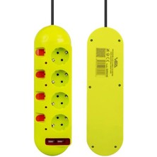 Najmaddin Vea VE-E40USB 4'lü 2 Usb'li 1.5 Metre Ayrı Anahtarlı Grup Priz
