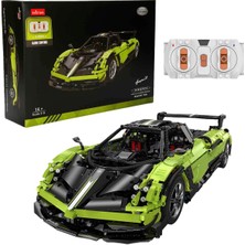 1:8 Pagani Huayra Bc Yeşil USB Şarjlı Uzaktan Kumandalı Model Araba Yapım Seti 2902 Parça