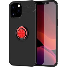 Newface iPhone 12 Pro Max Kılıf Range Yüzüklü Silikon - Siyah-Kırmızı