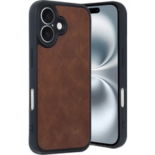 Newface iPhone 16 Kılıf Aras Deri Kapak - Taba