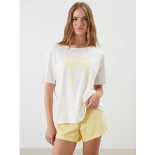 Lc Waikiki Yeni Sezon Fiyonk Baskılı Kadın Şortlu Pijama Takımı