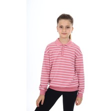 Toontoy Kız Çocuk Çizgili Sweatshirt