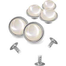 20 Adet Yarım Yuvarlak 15MM Inci Çakma Rivet