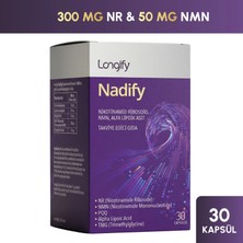 Longify Nadify NR, NMN, PQQ, Alfa Lipoik Asit ve TMG Takviye Edici Gıda 30 Kapsül