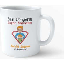 Babalar Günü Özel – Sen Dünyanın Süper Babasısın Tasarımlı Porselen Kupa | Hediye Kupa