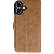 Newface iPhone 16 Plus Kılıf Trend S Plus Kapaklı Kılıf - Taba