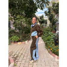 Haki Paraşüt Kumaş Denim Detaylı Takım