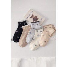 Hitit Socks Kadın 5 Çift Yüksek Pamuklu Nefes Alabilen Esnek Kolej Soket Çorap